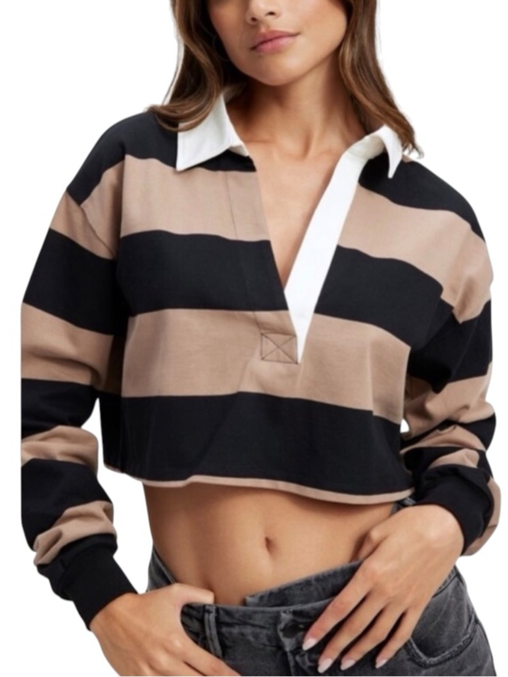 Good American Crop Rugby Top